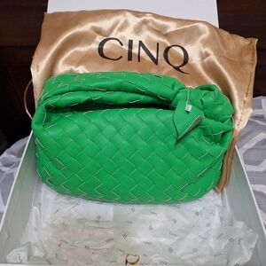 Women Green Handbag With Box New